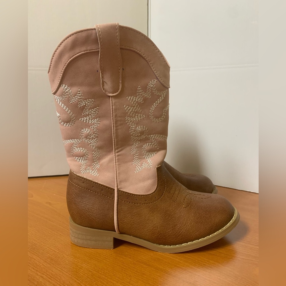 Pandaninjia Girl's Pink and Tan Cowgirls Boots Size 12
